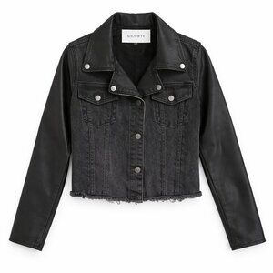 NWOT Six/Fifty Leather Denim Jacket